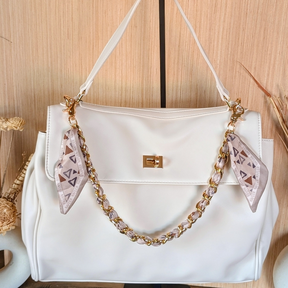 Elegant White Ello Alexis Tote